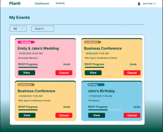 Events Page